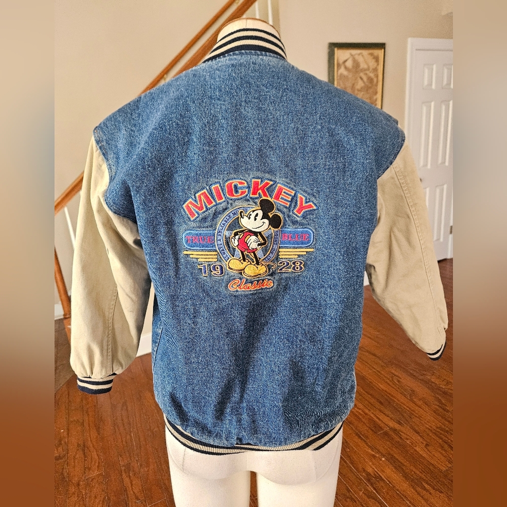VTG Disney Store Mickey Classic 1928 True Blue Embroidered Jacket Size 7/8 YS - Picture 5 of 8